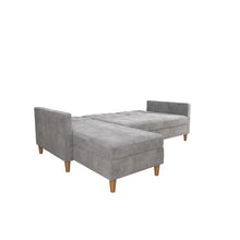 Load image into Gallery viewer, Hartford Storage Sectional Futon  in Gray Chenille (Chaise is Missing)  #2220HW - OUT OF BOX
