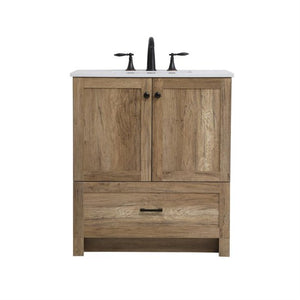 30 inch Single Bathroom Vanity in Natural Oak 922CDR