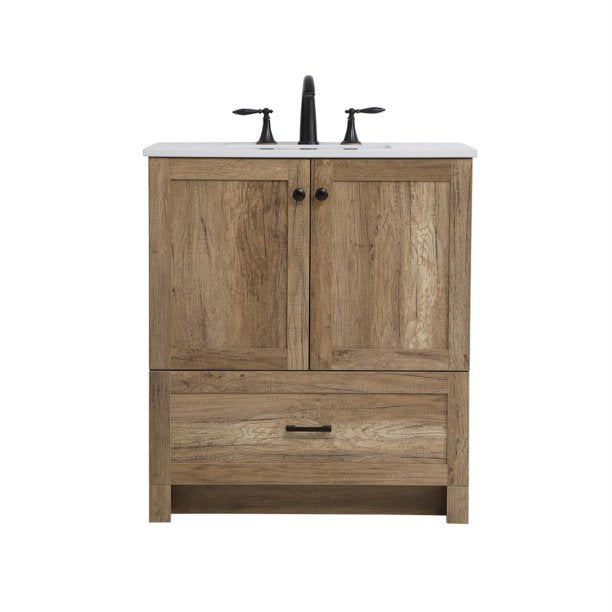 30 inch Single Bathroom Vanity in Natural Oak 922CDR