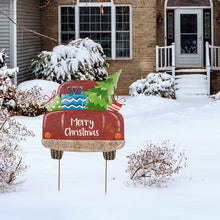 Load image into Gallery viewer, 32&quot;H Rusty Metal Christmas Truck Yard Stake or Standing Decor or Wall Decor
