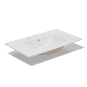 32'' Single Bathroom Vanity Top in White with Sink