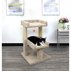 32" Carpeted Solid Wood Cat Tree 7584RR