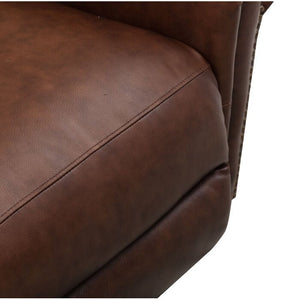 33.5" Wide Top Grain Genuine Leather Pushback Recliner
