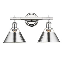 Load image into Gallery viewer, Golden Lighting Orwell 2 Light 18-1/4 Bathroom Vanity Light in Chrome with Colorful Shades
