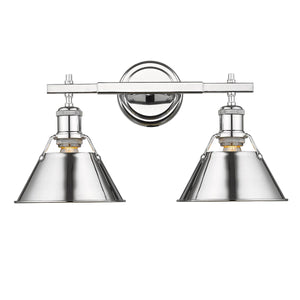Golden Lighting Orwell 2 Light 18-1/4 Bathroom Vanity Light in Chrome with Colorful Shades