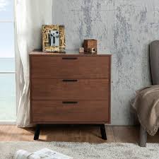 3 Drawer Modern Gallery Dresser Walnut Brown 3 Drawer Modern Gallery Dresser Walnut Brown