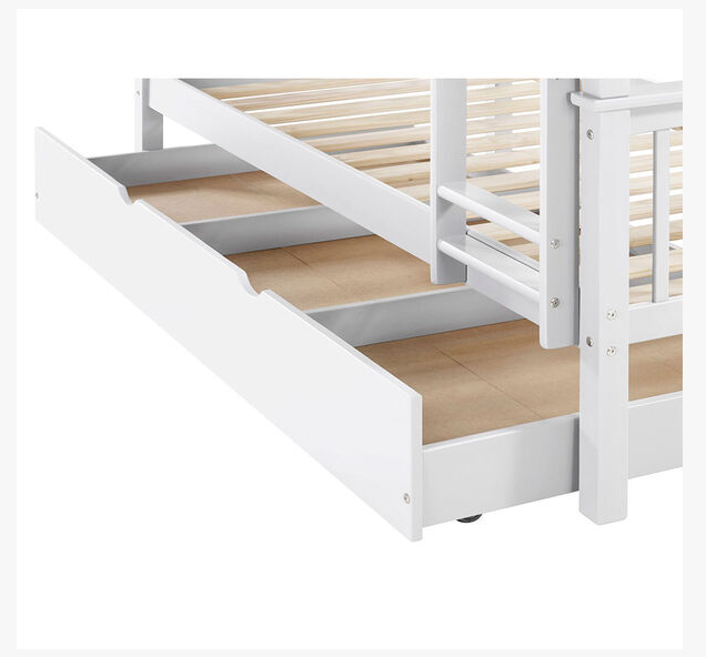Solid Wood Twin Trundle Bed Only (bunk beds sold separately) White 6