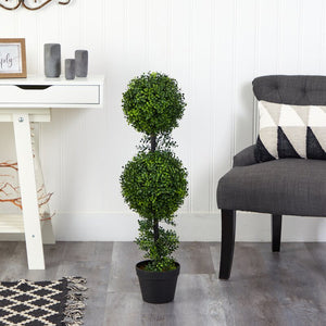 34" Artificial Boxwood Topiary in Planter 4862RR