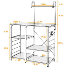 Load image into Gallery viewer, 35.4&#39;&#39; Iron Standard Baker&#39;s Rack with Microwave Compatibility
