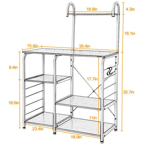 35.4'' Iron Standard Baker's Rack with Microwave Compatibility