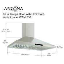 Load image into Gallery viewer, 35.5&quot; 650 CFM Convertible Wall Mount Range Hood in Stainless Steel with Nightlight 6462RR
