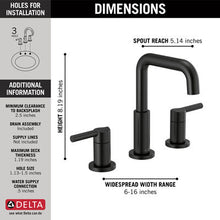 Load image into Gallery viewer, Two Handle Widespread Bathroom Faucet In Matte Black
