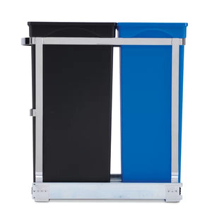 35 Liter / 9.3 Gallon Under Counter Kitchen Cabinet Pull-Out Recycling Bin and Trash Can