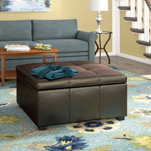 Load image into Gallery viewer, 35&#39;&#39; Wide Faux Leather Tufted Square Ottoman with Storage MRM3743
