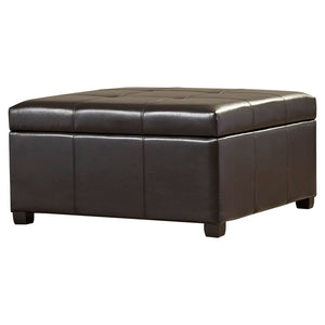 35'' Wide Faux Leather Tufted Square Ottoman with Storage MRM3743
