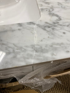 28" Bathroom Vanity with White Carrera Marble 3602RR