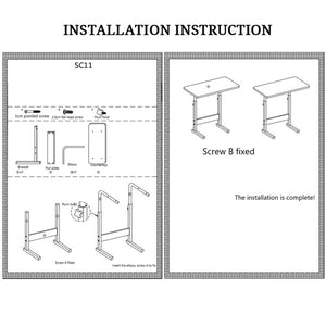 Rolling Laptop Table Computer Desk, Height Adjustable Laptop Stand Desk Rolling Cart, Home Office Chair Can Be Lifted and Lowered Computer Desk Bedside Table,Folding Study Writing Desk
