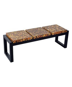 (LS) Uptown Icy wood bench -Natural resin Color by Jeffan 3668RR