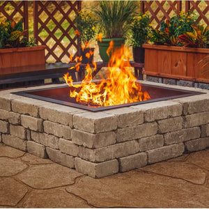 36" Square Solid Steel Fire Ring