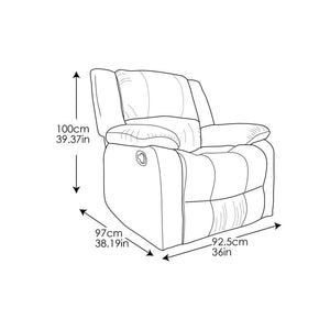 37.8'' Wide Manual Standard Recliner 1766AH