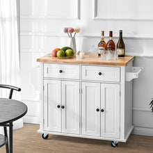 Load image into Gallery viewer, 39.9&#39;&#39; Wide Rolling Kitchen Island with Solid Wood Top

