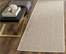 Load image into Gallery viewer, Natural Fiber Marble/Beige 2&#39;6&quot; x 12&#39;. Border Runner Rug
