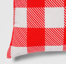 Load image into Gallery viewer, Indoor/Outdoor Gingham Square Throw Pillow Red/White - Sun Squad™ 17" x 17" (SET OF 4)
