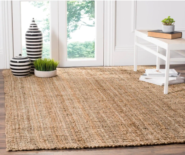 Natural Fiber Beige 5 ft. x 8 ft. Solid Area Rug