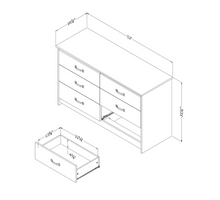 Load image into Gallery viewer, Tassio 6-Drawer Weathered Oak Dresser 31.25 i.n H x 52 in. W x 19 in. L
