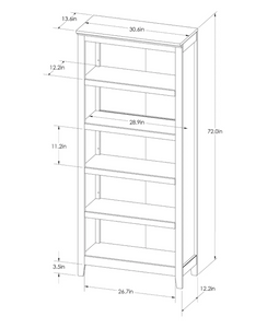 72" Carson 5 Shelf Bookcase - Threshold™ MRM787