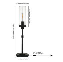 Load image into Gallery viewer, Frieda 26.68 in. Blackened Bronze Table Lamp with Seeded Glass Shade
