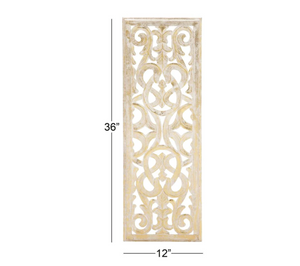 36 in. x 12 in. Gold Wood Traditional Wall Decor, ,set of 4