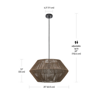 Load image into Gallery viewer, Globe Electric Malay 25" Wide Drum Chandelier 747AH
