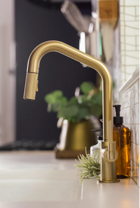 Litze Single Handle Angled Spout Pull Down Kitchen Faucet with Knurled Handle - Limited Lifetime Warranty 540AH