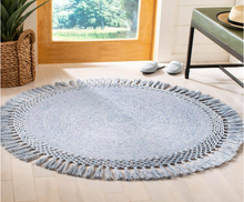 Load image into Gallery viewer, Sahara Blue Denim 4 ft. x 4 ft. Round Solid Area Rug
