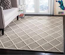 Load image into Gallery viewer, Natura Gray 4 ft. x 6 ft. Geometric Area Rug
