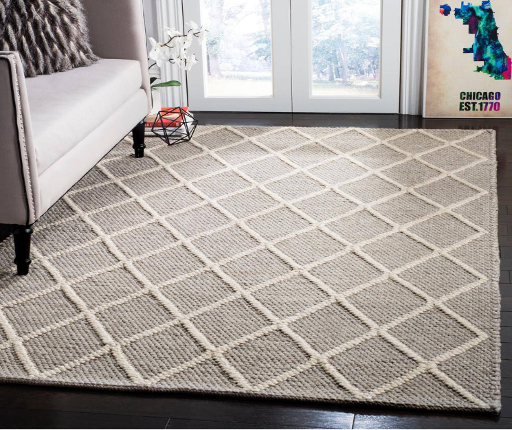 Natura Gray 4 ft. x 6 ft. Geometric Area Rug