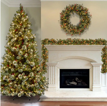 Load image into Gallery viewer, 7-1/2 ft. Wintry Pine Medium Hinged Artificial Christmas Tree with 650 Clear Lights
