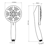 Load image into Gallery viewer, 5-Spray Patterns 5 in. High Pressure Wall Mount Handheld Shower Head in Matte Black
