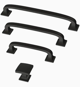 Franklin Brass Lombard 4-in Center to Center Matte Black Arch Handle Drawer Pulls Set of 16 - GL410