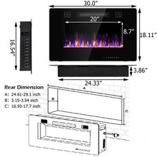Load image into Gallery viewer, 30-Inch Recessed Ultra Thin Electric Fireplace Heater with Glass Appearance
