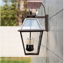Load image into Gallery viewer, 3-Light Bronze Outdoor Wall Light
