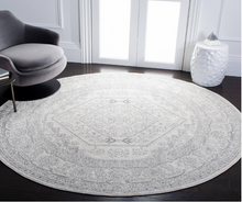 Load image into Gallery viewer, Adirondack Ivory/Silver 11 ft. x 11 ft. Border Medallion Round Area Rug
