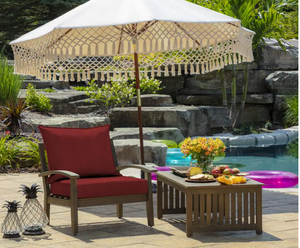 22 in. x 24 in. 2-Piece Deep Seating Outdoor Lounge Chair Cushion in Ruby Red Leala