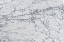 Load image into Gallery viewer, Stella 31&quot; Round Italian Carrara White Marble Coffee Table with Walnut Legs
