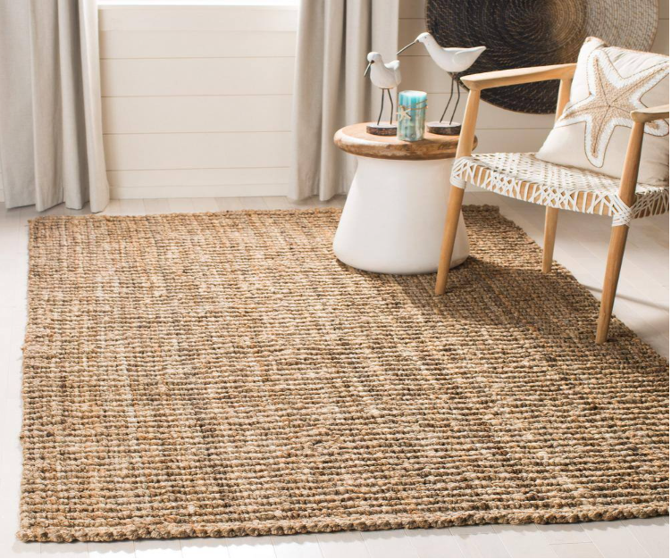 Natural Fiber Beige 5 ft. x 8 ft. Solid Area Rug