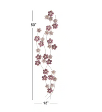 Load image into Gallery viewer, Purple Metal Glam Floral Wall Decor 13 in. x 50 in.
