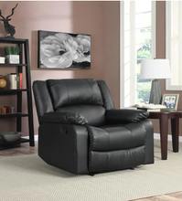 Load image into Gallery viewer, Preston 38 in. Width Big and Tall Black Faux Leather 1 Position Recliner
