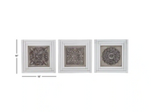 Load image into Gallery viewer, 16 in. x 16 in. Antique Silver Botanical Wall Tiles (Set of 3)

