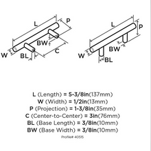 Load image into Gallery viewer, Bar Pulls - 3&quot; Centers Carbon Steel Bar Pull in Sterling Nickel - Amerock (SET OF 10)
